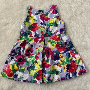 Janie and Jack Bold Watercolor Floral Print Spring Baby Dress